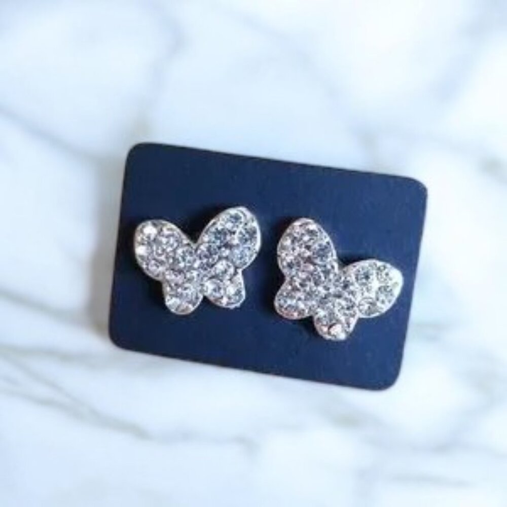 3 for $15 Rhinestone Butterfly Earrings